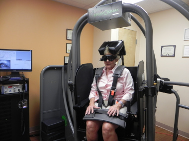An older female patient getting effective help with her vertigo