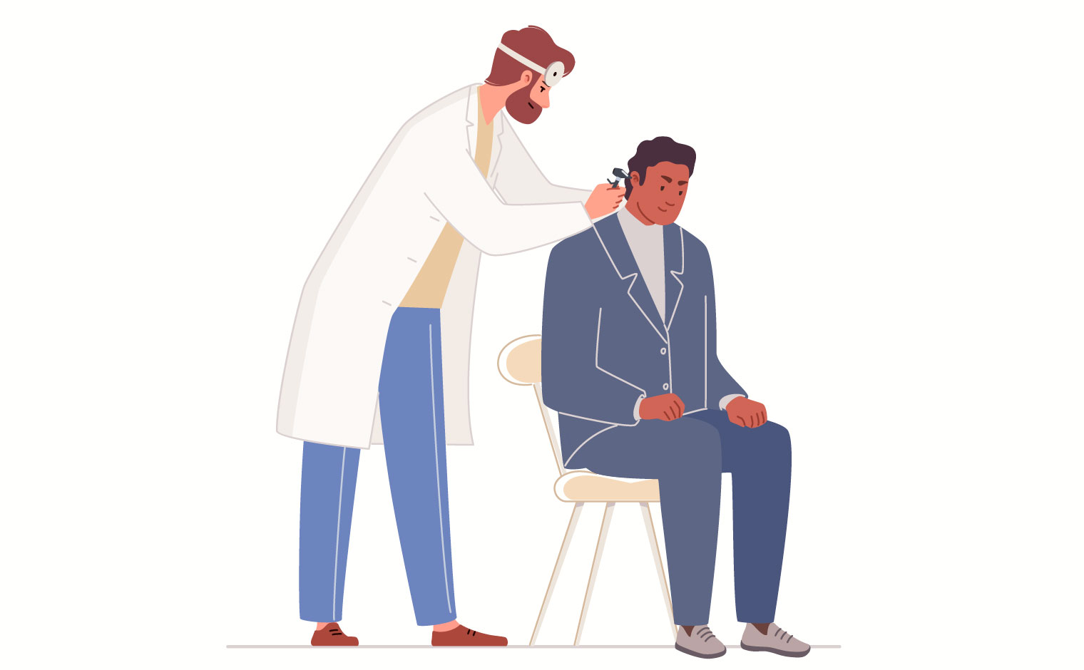 Audiologist helping patient